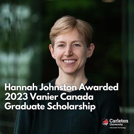 Hannah Johnston Awarded 2023 Vanier Canada Graduate Scholarship